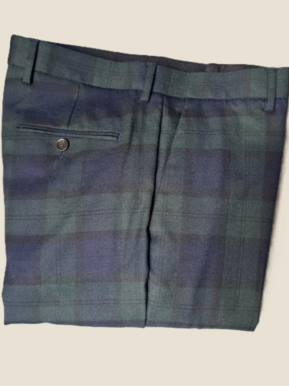 J.Crew Bowery Wool Blend Dress Pants Navy Blackwatch Plaid 30x32 VGUC Men's